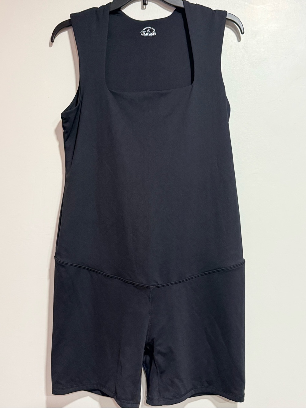 Maacie - For Mom’s to Be Black Shaping Romper with Square Neck